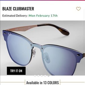 Ray-Ban Blaze Clubmasters in violet mirror